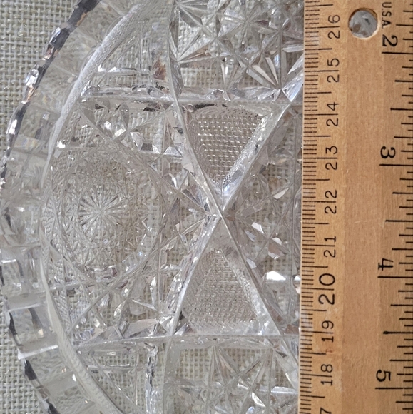 ABP Sawtooth American Brilliant Cut Glass Crystal Bowl/Candy Dish 7" - Picture 6 of 10